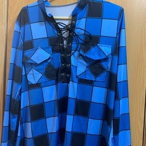 Fashion Plaid Print Long Sleeve top
